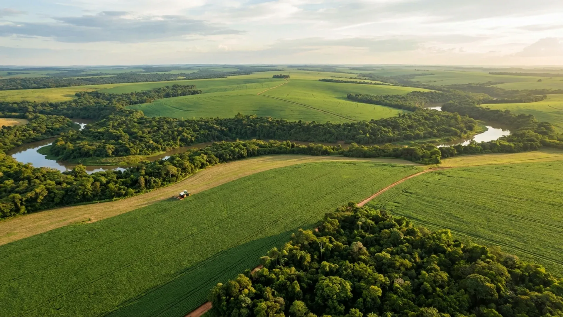 Fazenda com plantação de soja