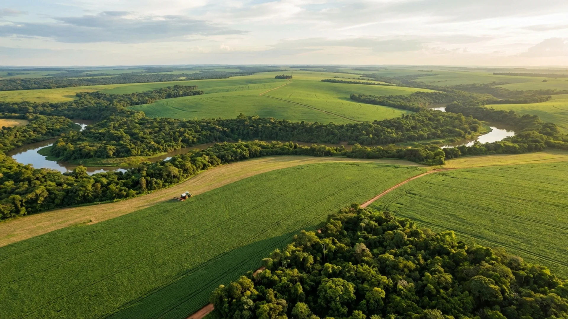 Fazenda com plantação de soja